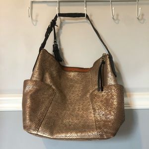 Cole Haan Snake Print Snakeskin Hobo Shoulder Bag